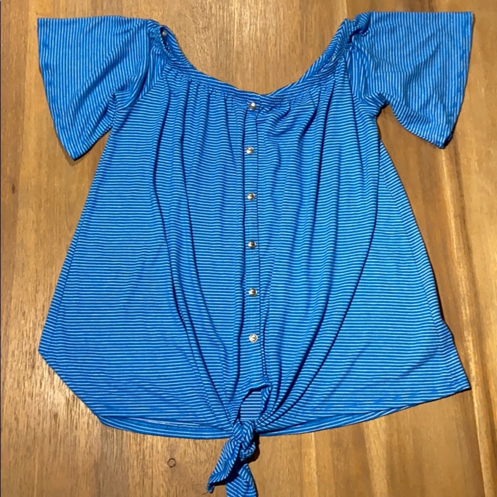 Bright Stripe Tie Blouse